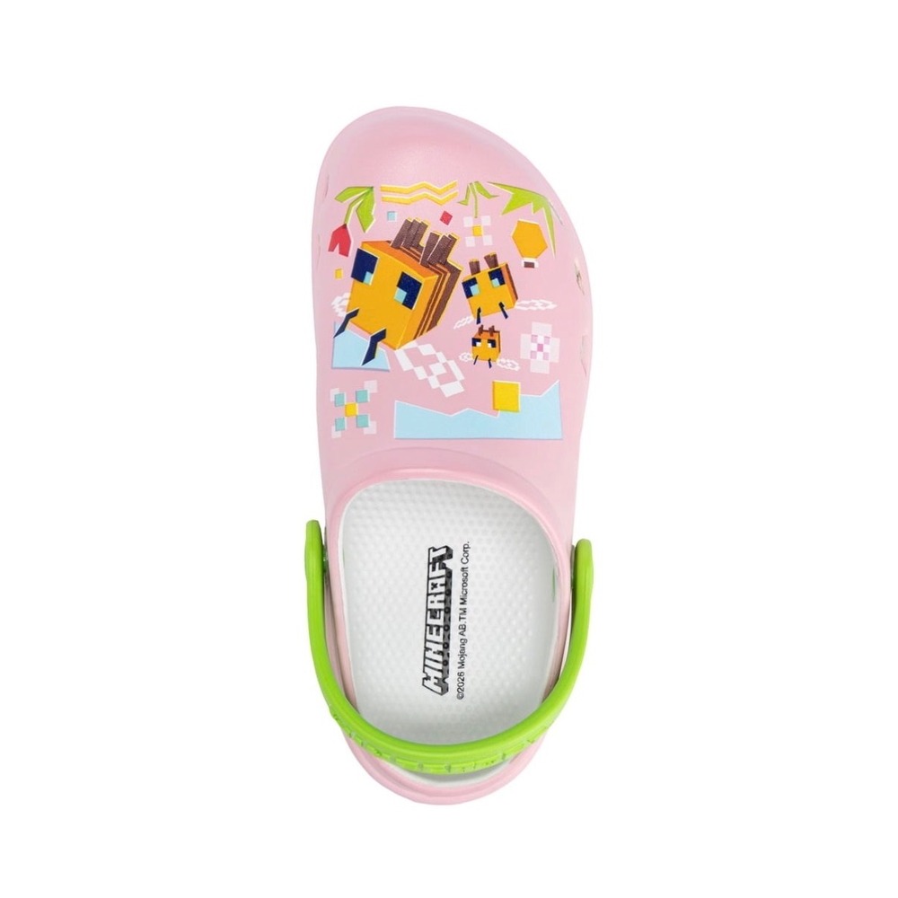 Minecraft EVA Clog Pink Graphic Kids Size 1 Little Girl